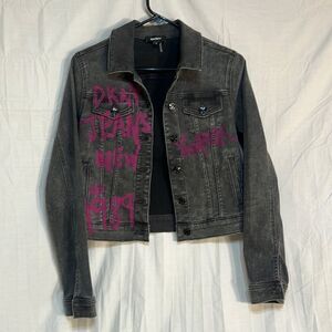‎DKNY distressed Jean jacket women’s XS